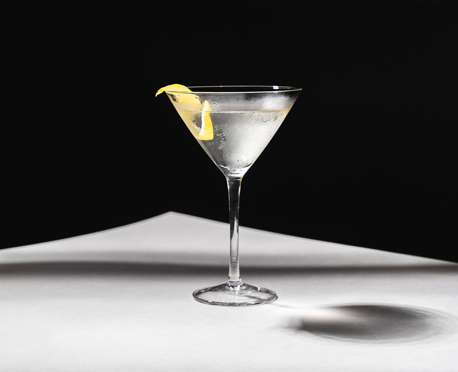 Vya Extra Dry Martini with lemon peel garnish
