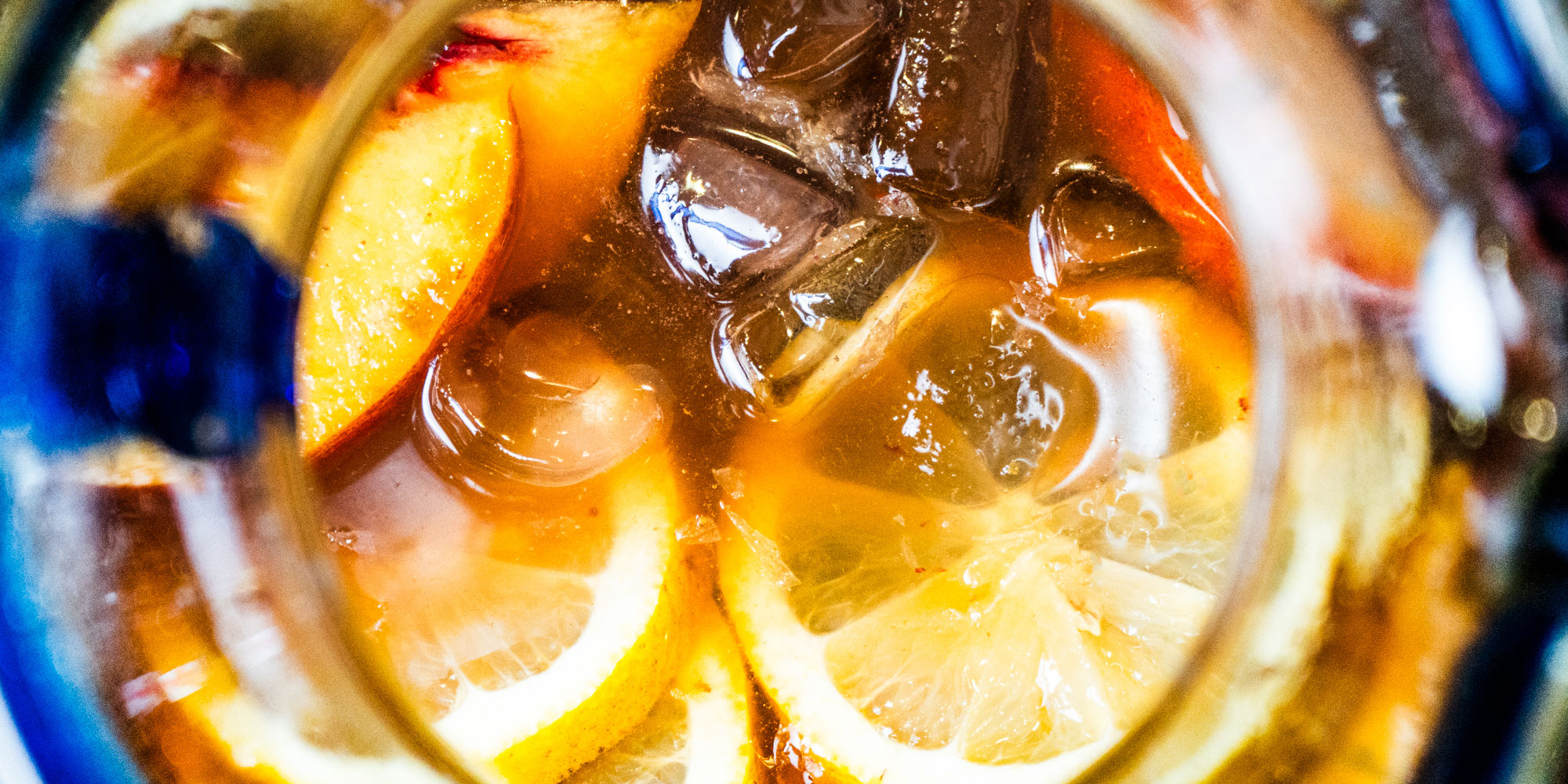 Closeup of sweet vermouth sangria